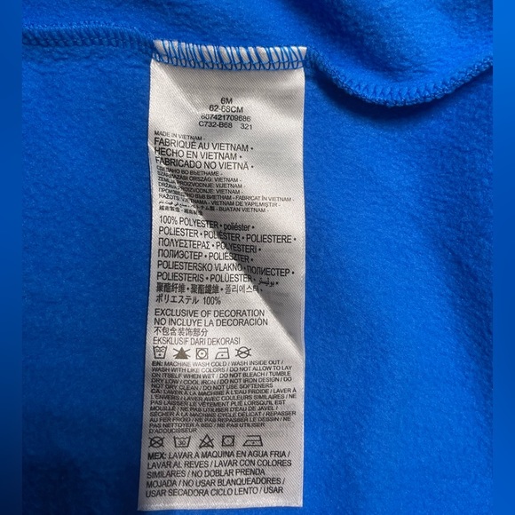 Nike Dri-Fit Infant One Piece Hooded Outfit 6M Blue Zip Up Fleece Lined - Picture 8 of 11